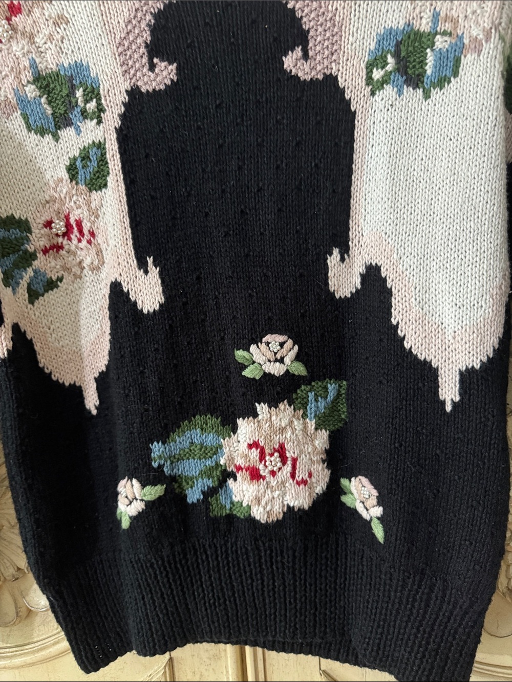 Marisa Christina 90’S Cottagecore Floral Hand Knit Sweater - Picture 6 of 12